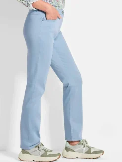 Goldner Hosen<Damen Baumwollhose CARLA - Leichte Baumwoll-Hose CARLA hellblau uni