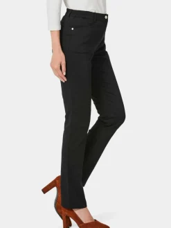 Goldner Hosen<Damen Baumwollhose CARLA - Leichte Baumwoll-Hose CARLA schwarz uni