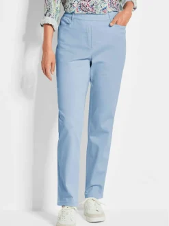 Goldner Hosen<Damen Baumwollschlupfhose LOUISA - Leichte Baumwollschlupfhose LOUISA hellblau uni