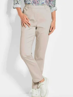 Goldner Hosen<Damen Baumwollschlupfhose LOUISA - Leichte Baumwollschlupfhose LOUISA kitt uni