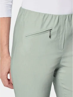 Goldner Hosen<Damen Bengalinhose - Schlupfhose LOUISA mit Steppnähten grün uni
