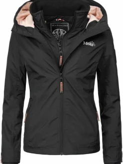 Marikoo Jacken & Westen<Damen Übergangsjacke - Erdbeere schwarz uni