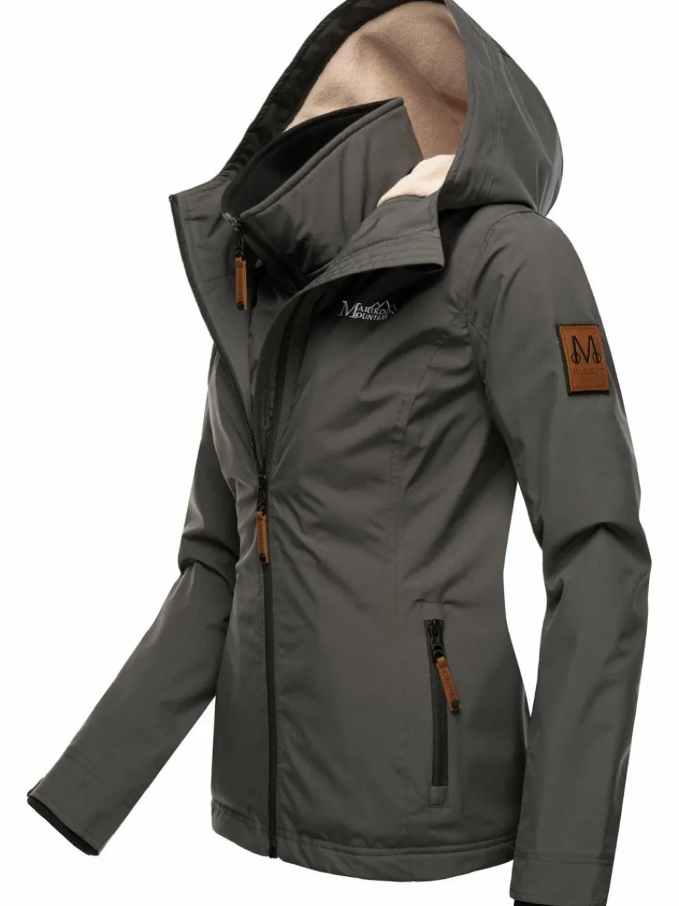 Marikoo Jacken & Westen<Damen Übergangsjacke - Erdbeere anthrazit uni