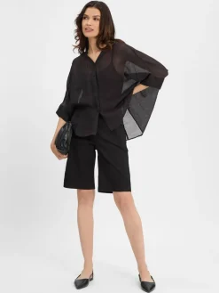 comma Hosen<Damen Bermuda schwarz uni