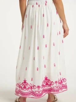 IZIA Röcke<Damen Bestickter Maxirock pink uni