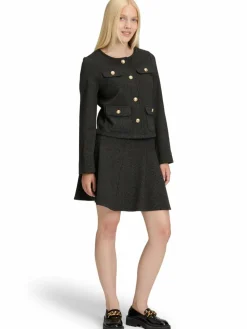 Cartoon Blazer<Damen Blazer schwarz gemustert