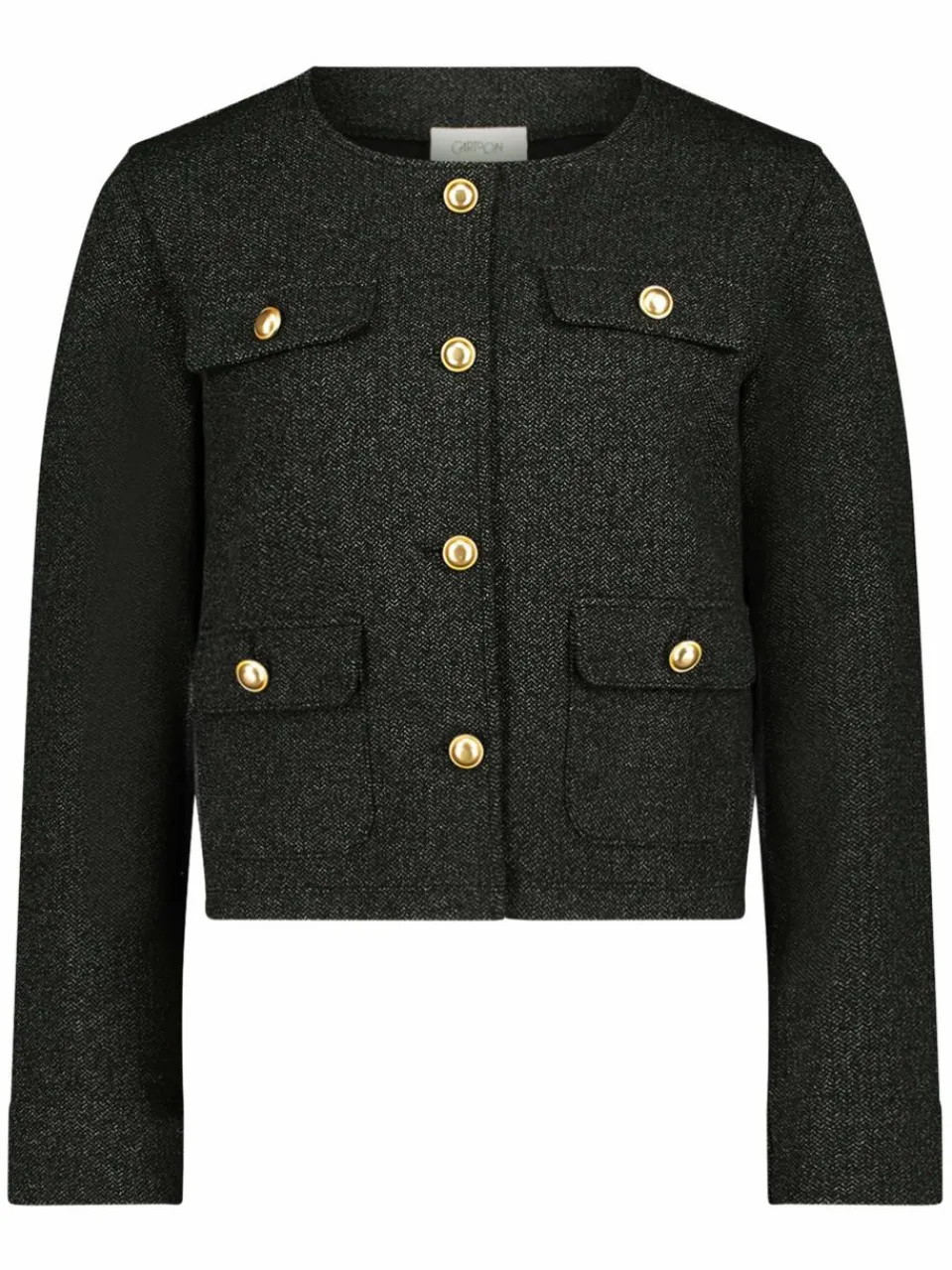 Cartoon Blazer<Damen Blazer schwarz gemustert