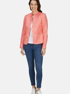 White Label Blazer<Damen Blazer rosa gemustert