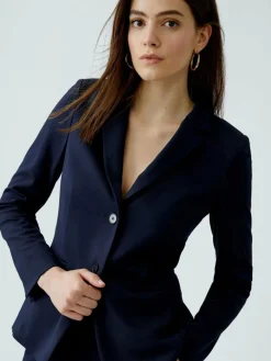 Oui Blazer<Damen Blazer blau uni