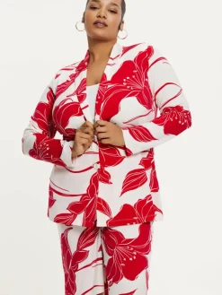 YOEK Blazer<Damen Blazer rot bedruckt