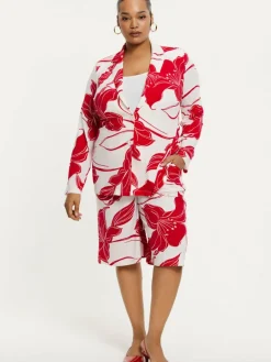 YOEK Blazer<Damen Blazer rot bedruckt