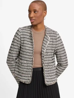 s.Oliver BLACK LABEL Blazer<Damen Blazer schwarz beige gestreift