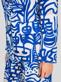 Marc Cain Blazer<Damen Blazer blau gemustert