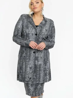 YOEK Blazer<Damen Blazer grau gemustert