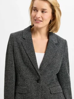 s.Oliver BLACK LABEL Blazer<Damen Blazer schwarz weiß meliert