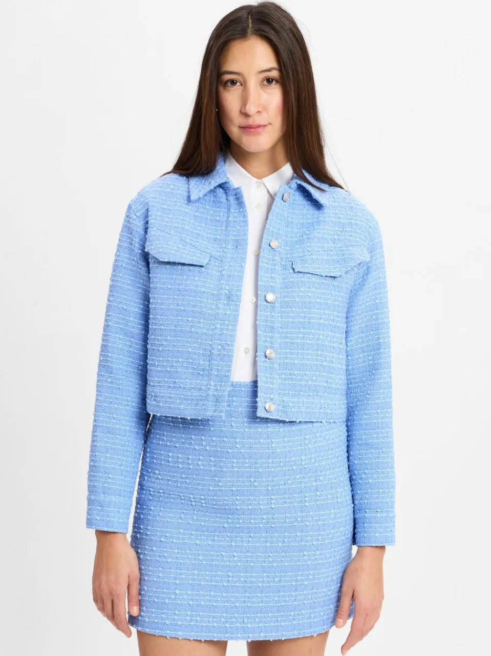 HUGO Blazer<Damen Blazer - Akulanna hellblau strukturiert