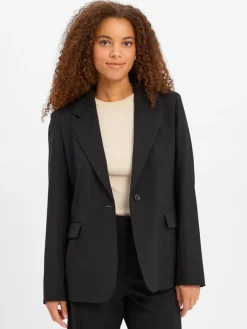 Weekend Max Mara Blazer<Damen Blazer aus Schurwolle - Lamine schwarz uni
