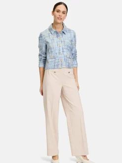 Betty Barclay Blazer<Damen Blazer-Jacke blau gemustert