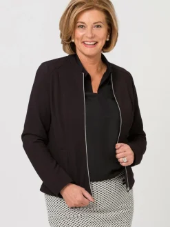 Frank Walder Sweatshirts & Sweatjacken<Damen Blazerjacke schwarz uni