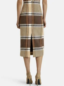 Nicowa Röcke<Damen Bleistiftrock - LANOWA braun kariert