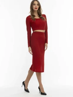 Damen Faina Röcke>Damen Bleistiftrock in Glitzer-Optik