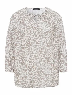 Frank Walder Blusen<Damen Bluse weiß mehrfarbig gemustert