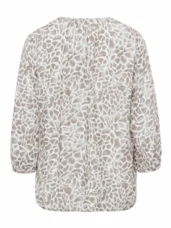 Frank Walder Blusen<Damen Bluse weiß mehrfarbig gemustert