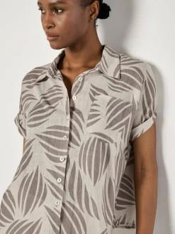 Apricot Blusen<Damen Bluse beige gemustert