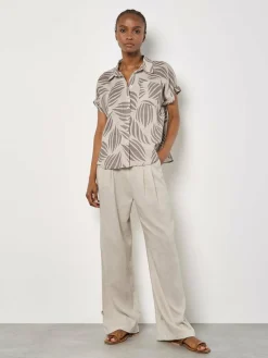 Apricot Blusen<Damen Bluse beige gemustert