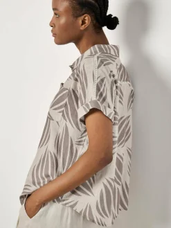 Apricot Blusen<Damen Bluse beige gemustert