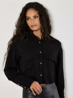 Apricot Blusen<Damen Bluse schwarz uni