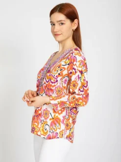 Vicci Germany Blusen<Damen Bluse orange gemustert
