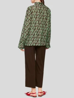 Marc Cain Blusen<Damen Bluse braun gemustert