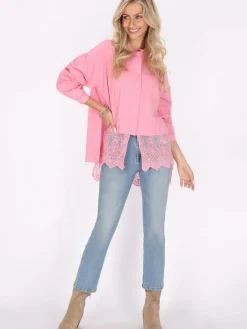 IZIA Blusen<Damen Bluse rosa bedruckt