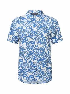 Franco Callegari Blusen<Damen Bluse indigo weiß gemustert