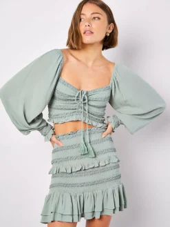 Apricot Blusen<Damen Bluse mint uni