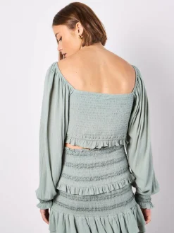 Apricot Blusen<Damen Bluse mint uni