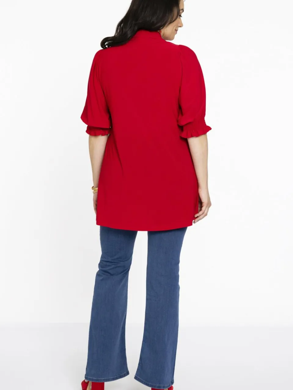 YOEK Blusen<Damen Bluse rot uni