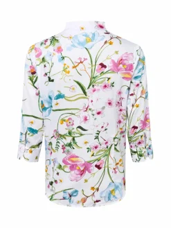 Franco Callegari Blusen<Damen Bluse weiß mehrfarbig gemustert