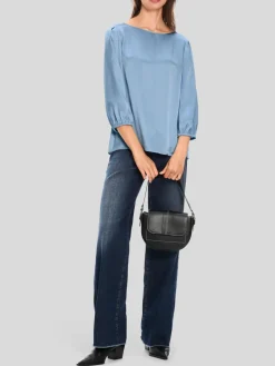 Marc Cain Blusen<Damen Bluse hellblau uni