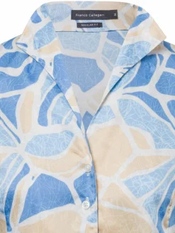 Franco Callegari Blusen<Damen Bluse hellblau beige gemustert