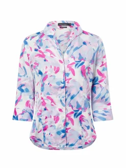 Franco Callegari Blusen<Damen Bluse pink aqua gemustert