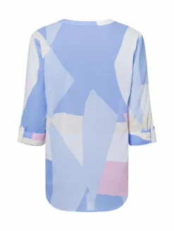 Marie Lund Blusen<Damen Bluse hellblau mehrfarbig gemustert