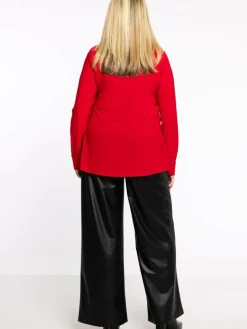 YOEK Blusen<Damen Bluse rot uni