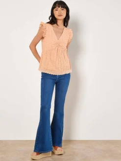 Apricot Blusen<Damen Bluse orange uni