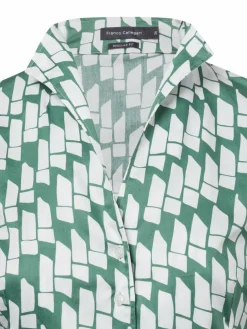 Franco Callegari Blusen<Damen Bluse grün weiß gemustert