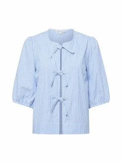 Marie Lund Blusen<Damen Bluse - Verona hellblau blau gestreift