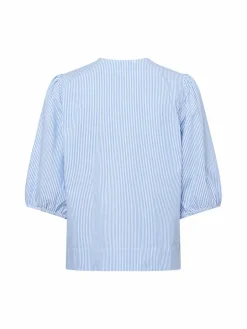 Marie Lund Blusen<Damen Bluse - Verona hellblau blau gestreift