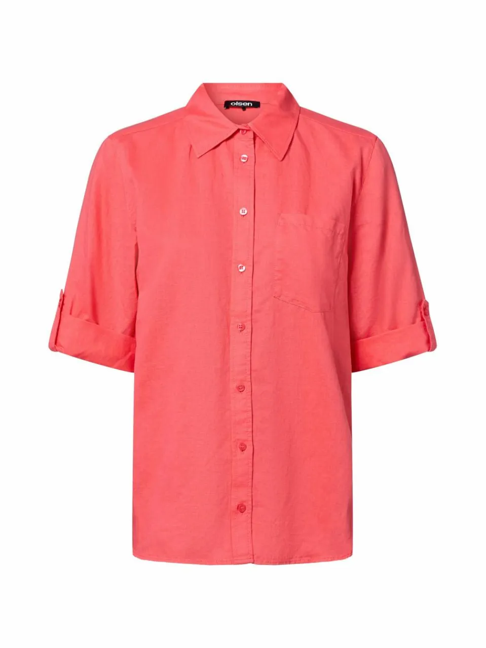 Damen Olsen Blusen>Damen Bluse mit Leinenanteil