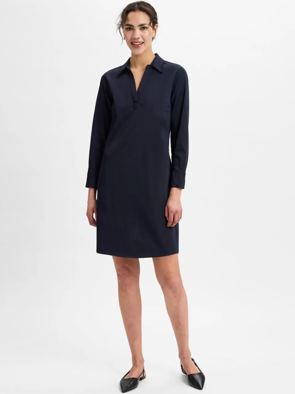 comma Kleider<Damen Blusenkleid marine uni
